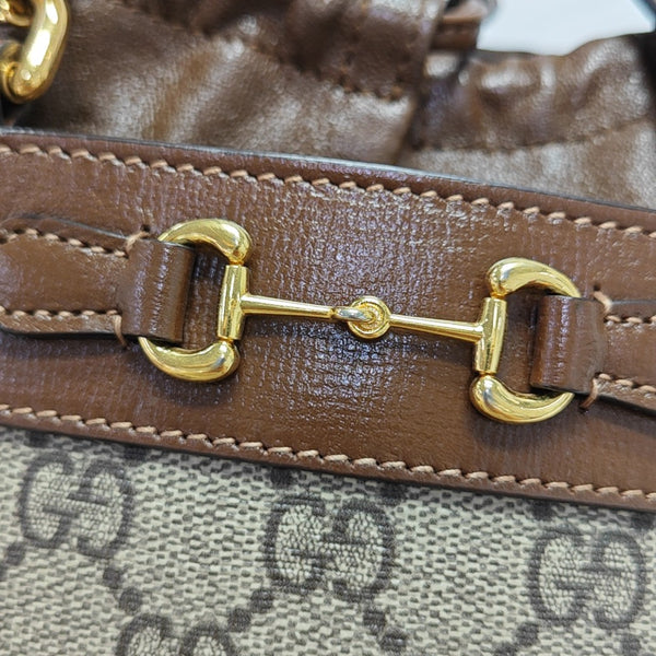 Horsebit 1955 Small Coated Canvas Beige