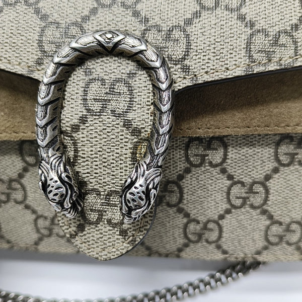 Dionysus Super Mini Monogram Coated Canvas Beige