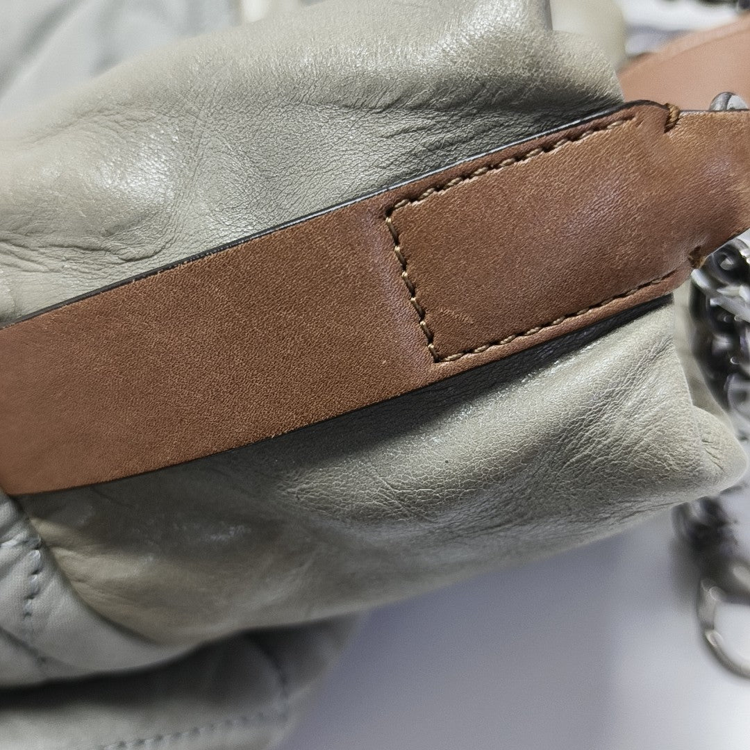 THE MIX Large Quilted Calfskin Gray