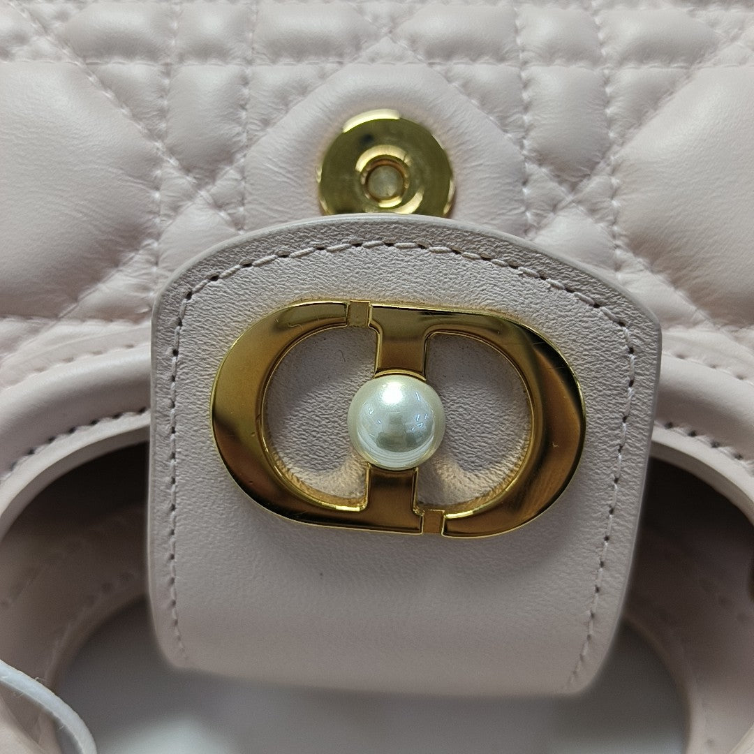 Jolie Top Handle Mini Cannage Lambskin Pink