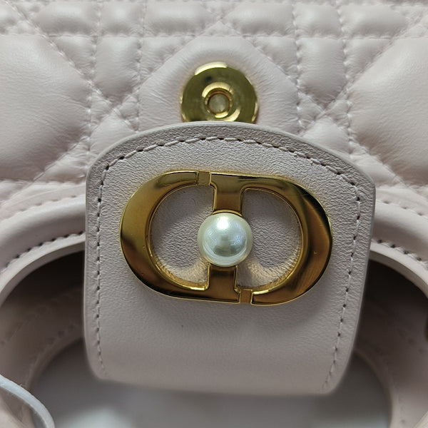 Jolie Top Handle Mini Cannage Lambskin Pink
