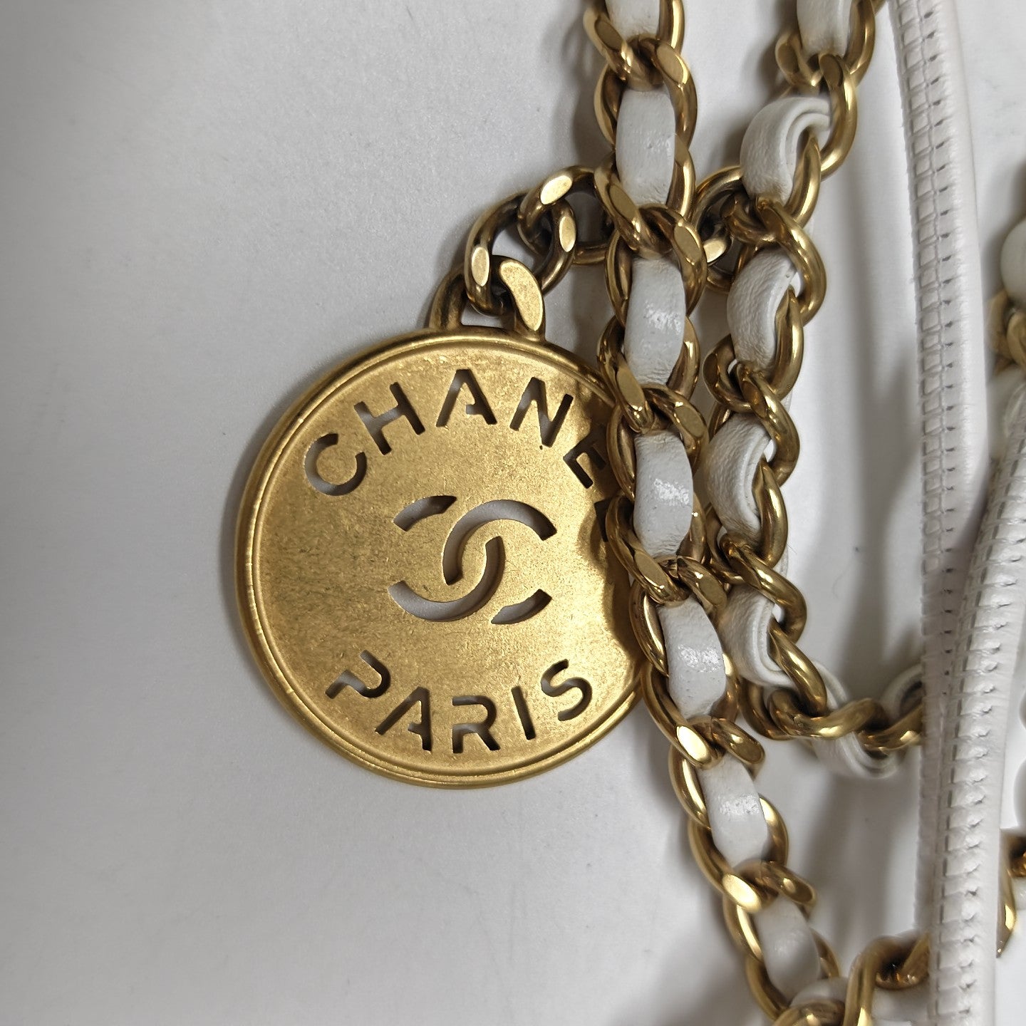 CHANEL 22 Mini Quilted Calfskin White
