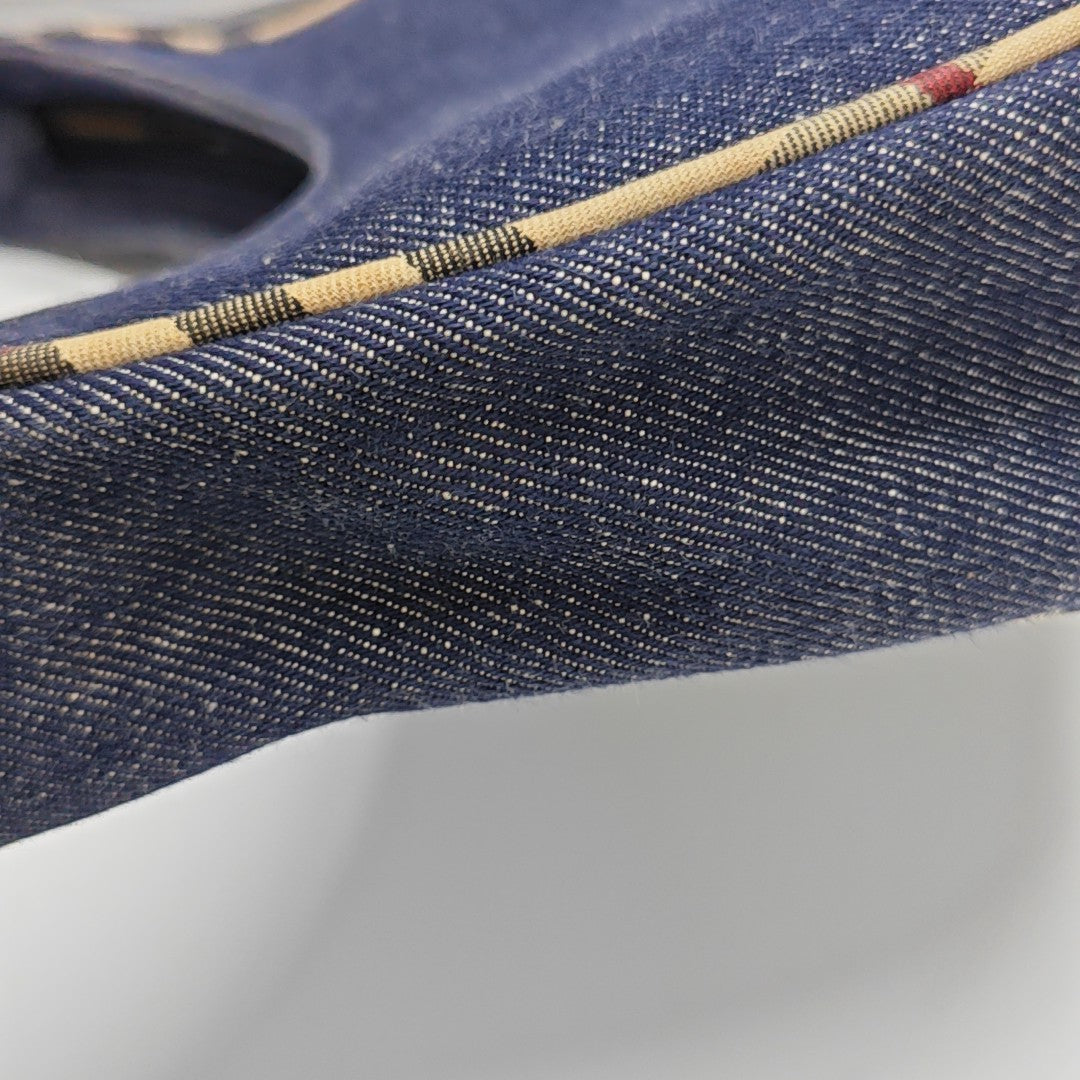 Denim Top Handle Bag Blue