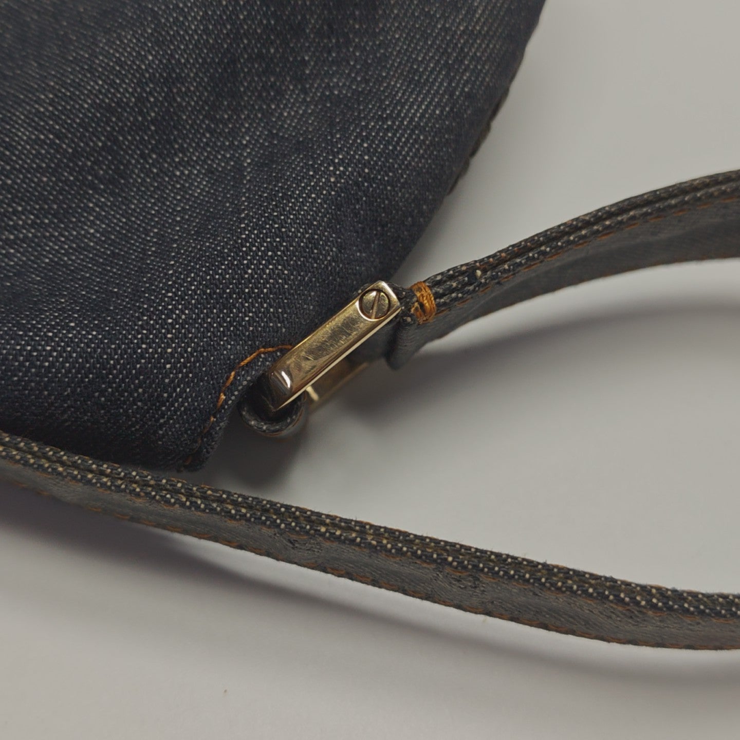 Denim Top Handle Bag Blue