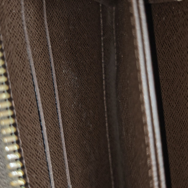 ZIPPY Damier Ebene Coated Canvas Brown Wallet