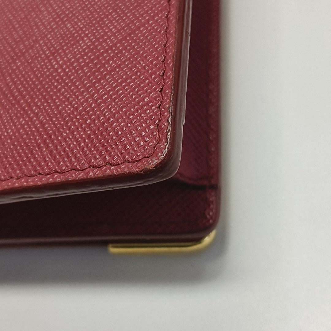 Saffiano Calfskin Shoulder Bag Red