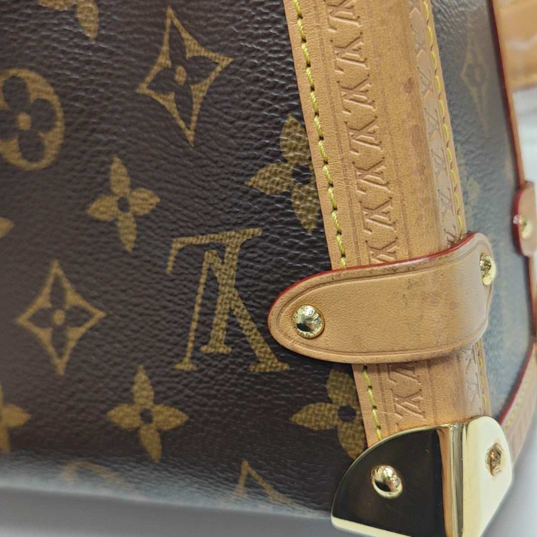 SIDE TRUNK MM Monogram Coated Canvas Brown