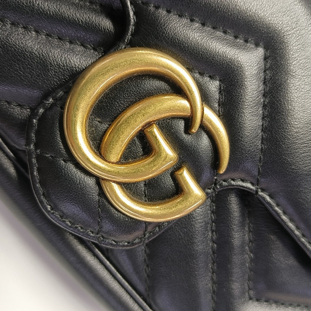 GG Marmont Mini Quilted Calfskin Black