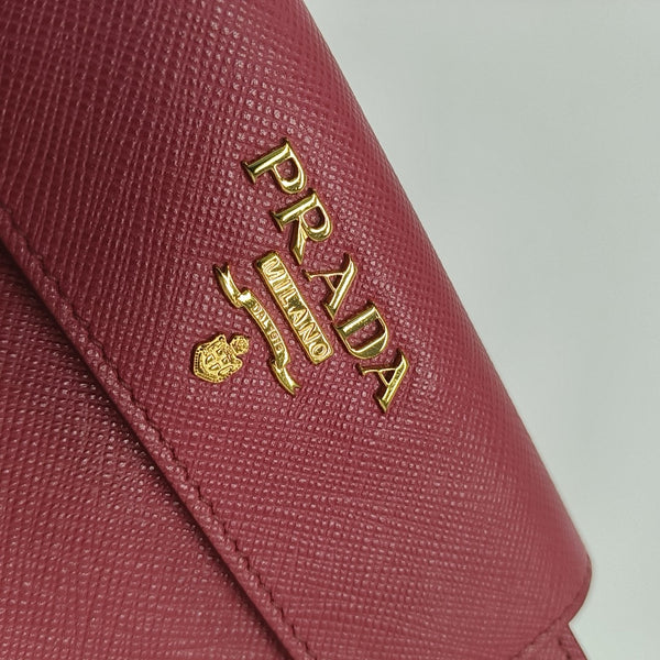 Saffiano Calfskin Shoulder Bag Red