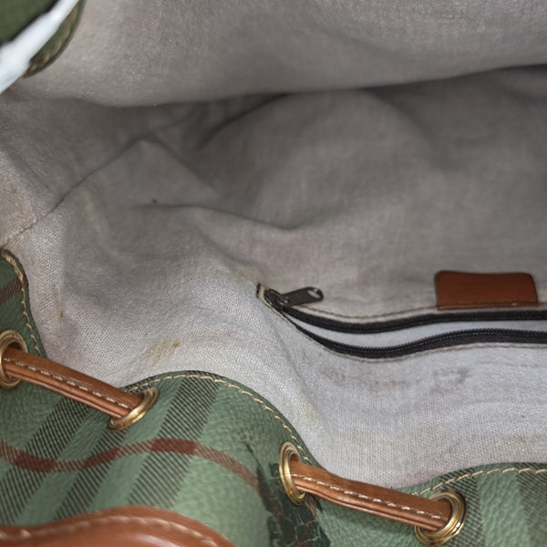Coated Canvas Bucket Bag Green