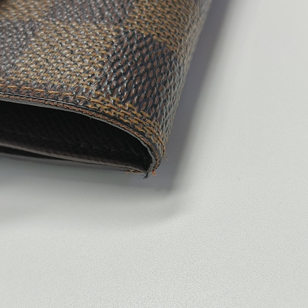 ELISE Damier Ebene Coated Canvas Brown Wallet