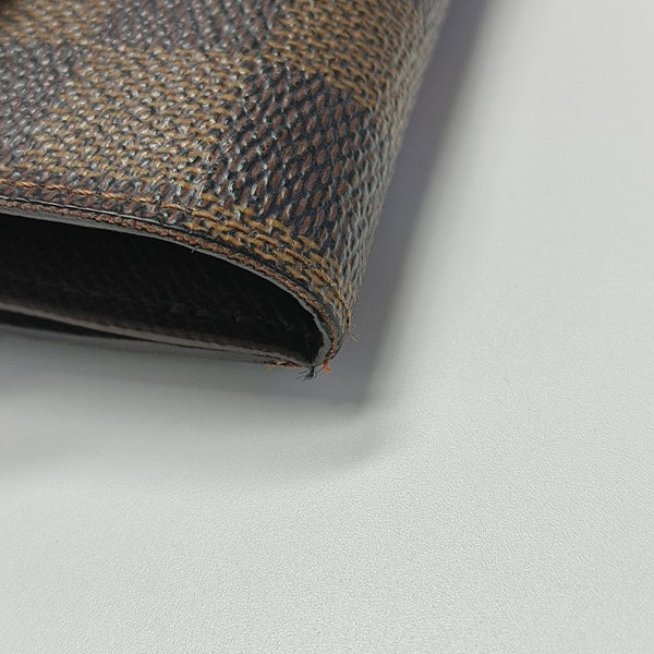 ELISE Damier Ebene Coated Canvas Brown Wallet