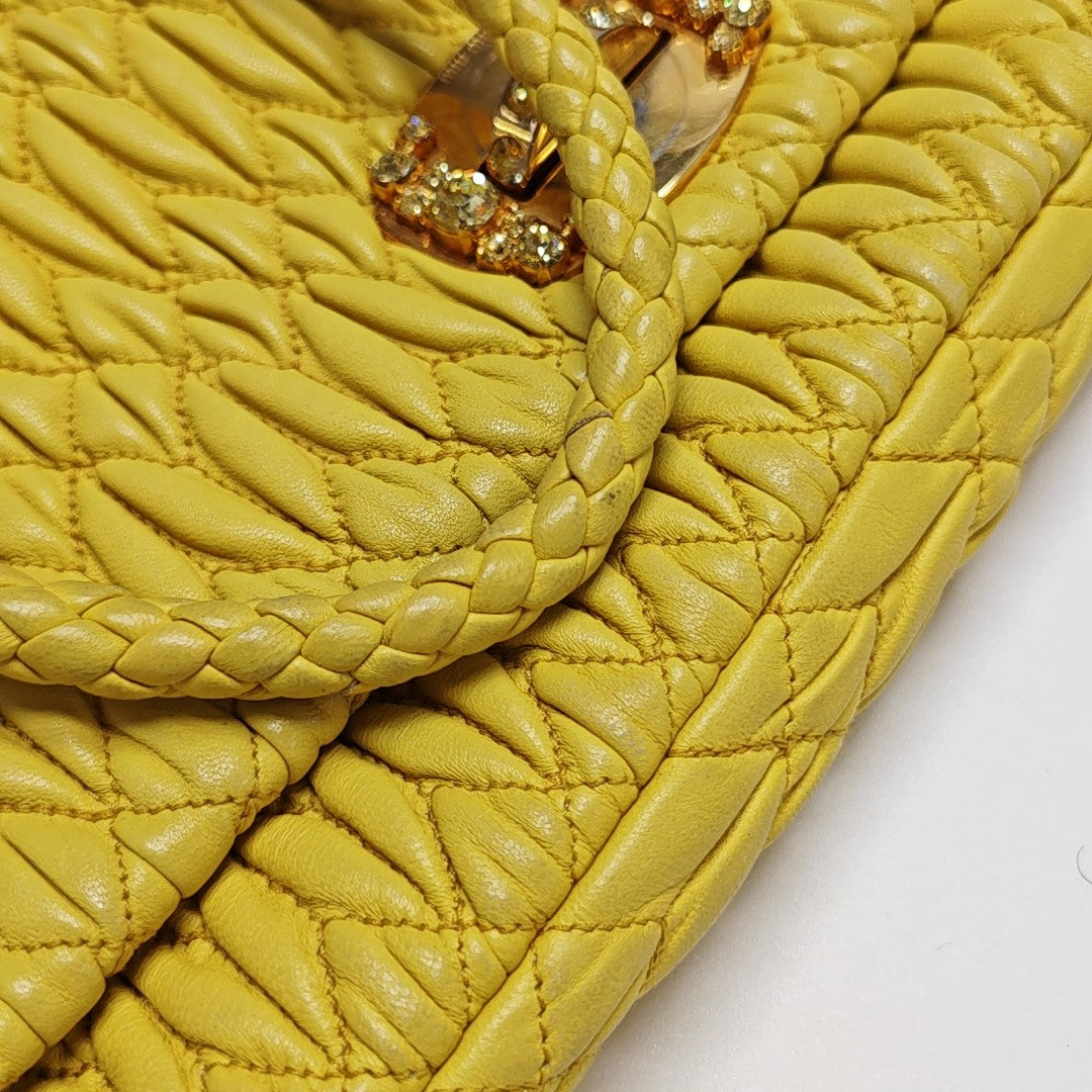 Crystal Quilted Lambskin Yellow
