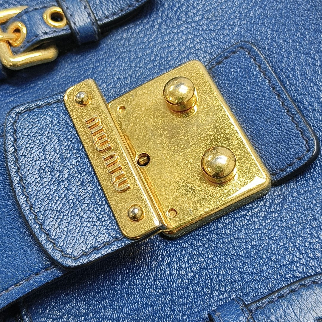Calfskin Tote Bag Blue