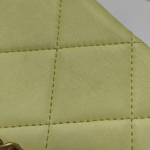Quilted Lambskin Shoulder Bag Yellow