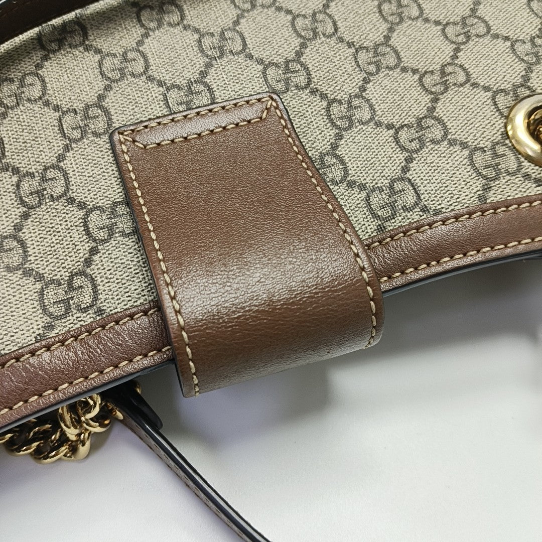 Padlock Medium Monogram Coated Canvas Beige