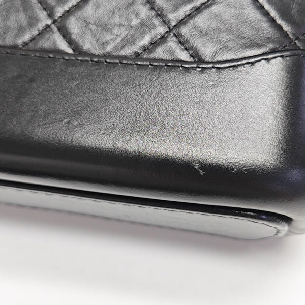 GABRIELLE Small Quilted Vintage Calf Black