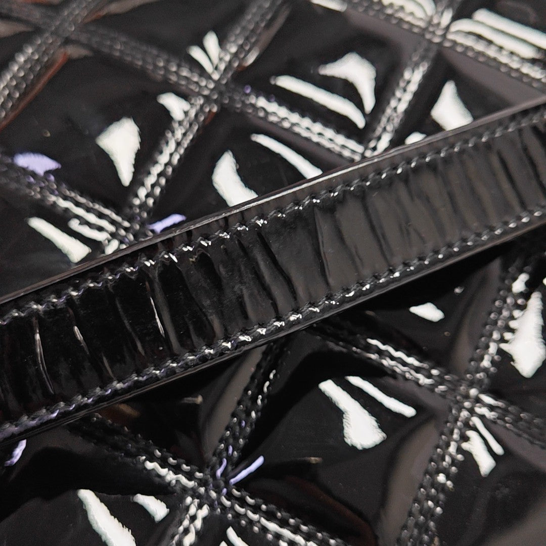 BECKY Mini Quilted Patent Calfskin Black