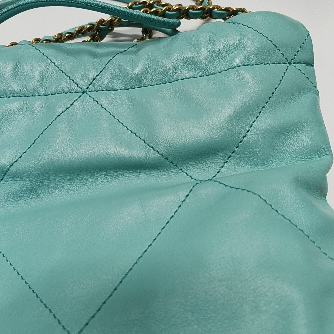 CHANEL 22 Mini Quilted Calfskin Blue