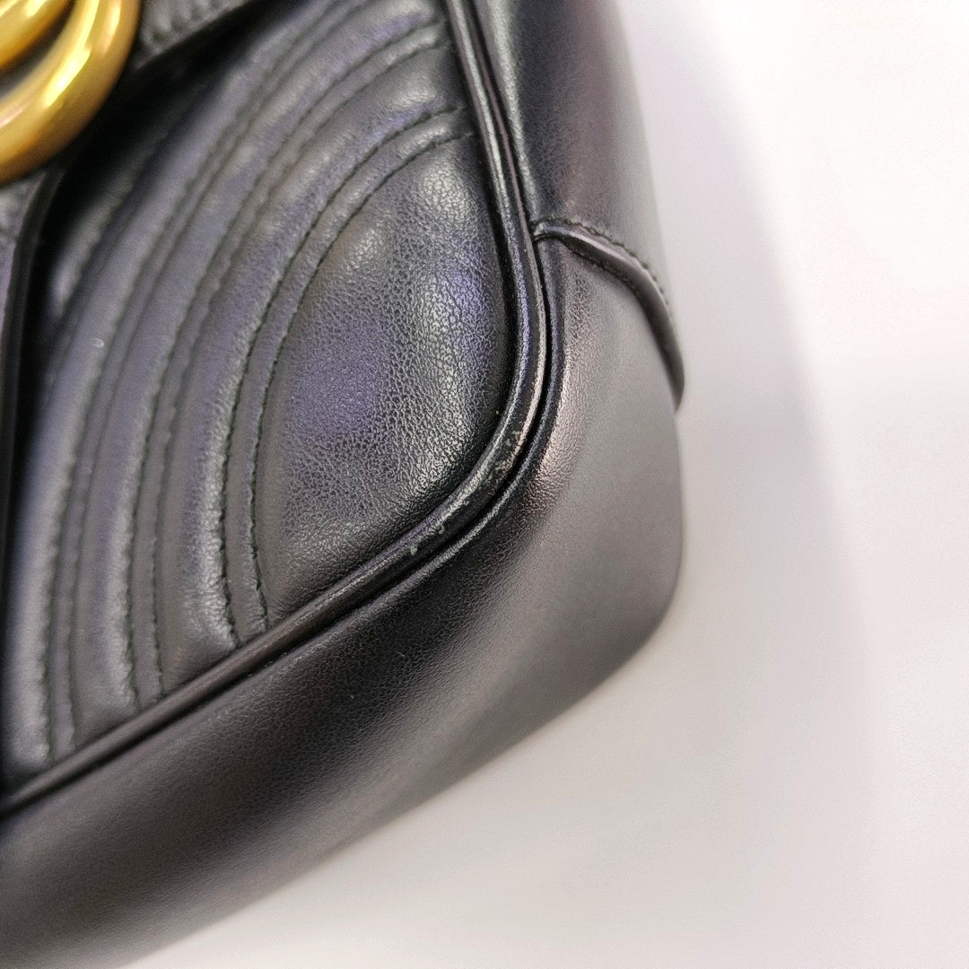 GG Marmont Medium Quilted Calfskin Black