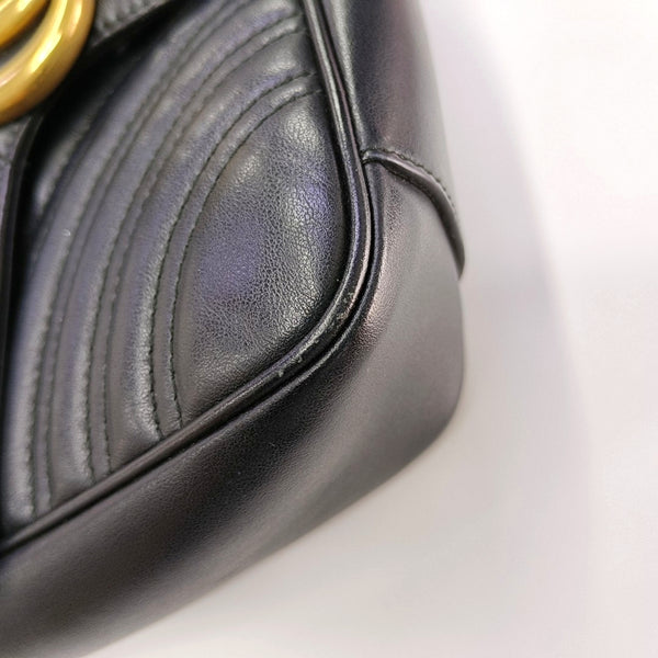 GG Marmont Medium Quilted Calfskin Black