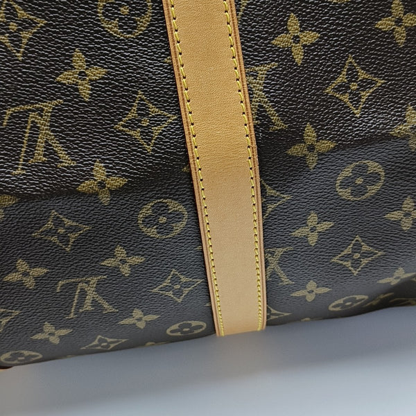 KEEPALL 55 Monogram Coated Canvas Brown