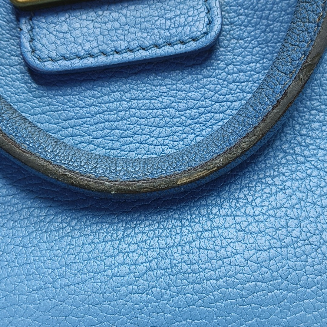 Calfskin Shoulder Bag Blue