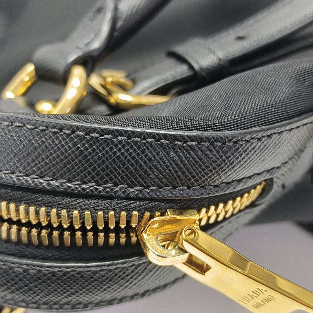 Canvas Top Handle Bag Black