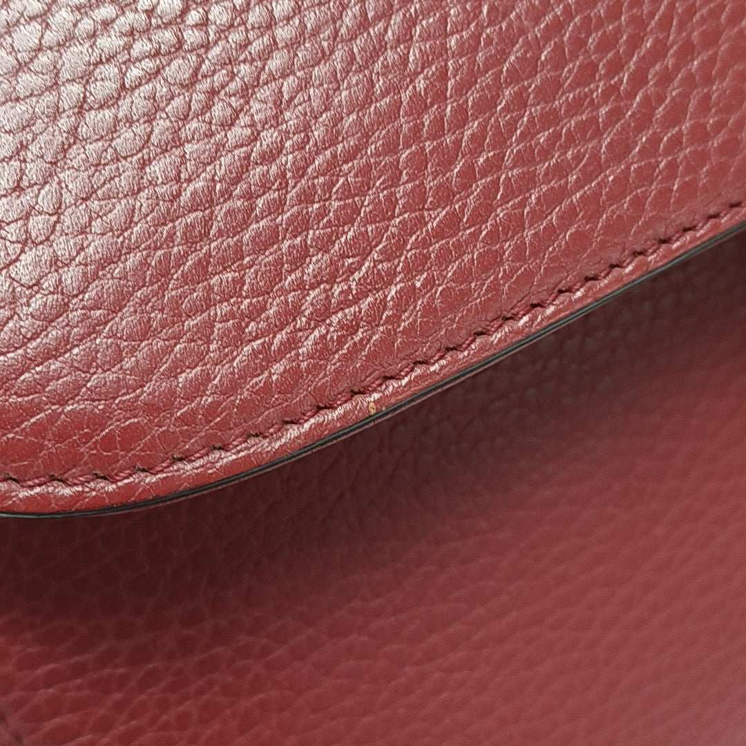 Interlocking G Large Calfskin Red