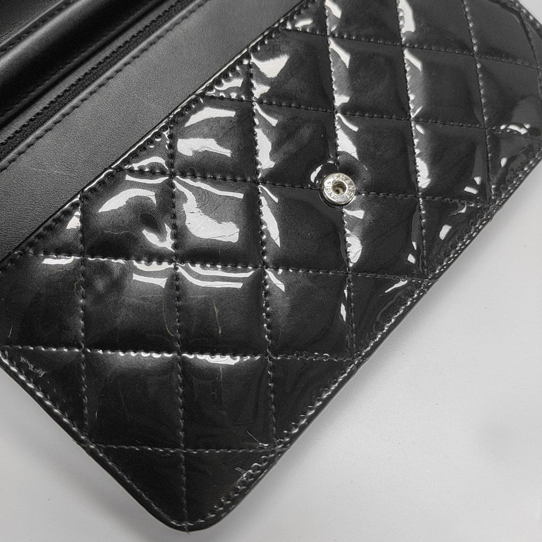 BOY CHANEL WOC Quilted Patent Leather Green