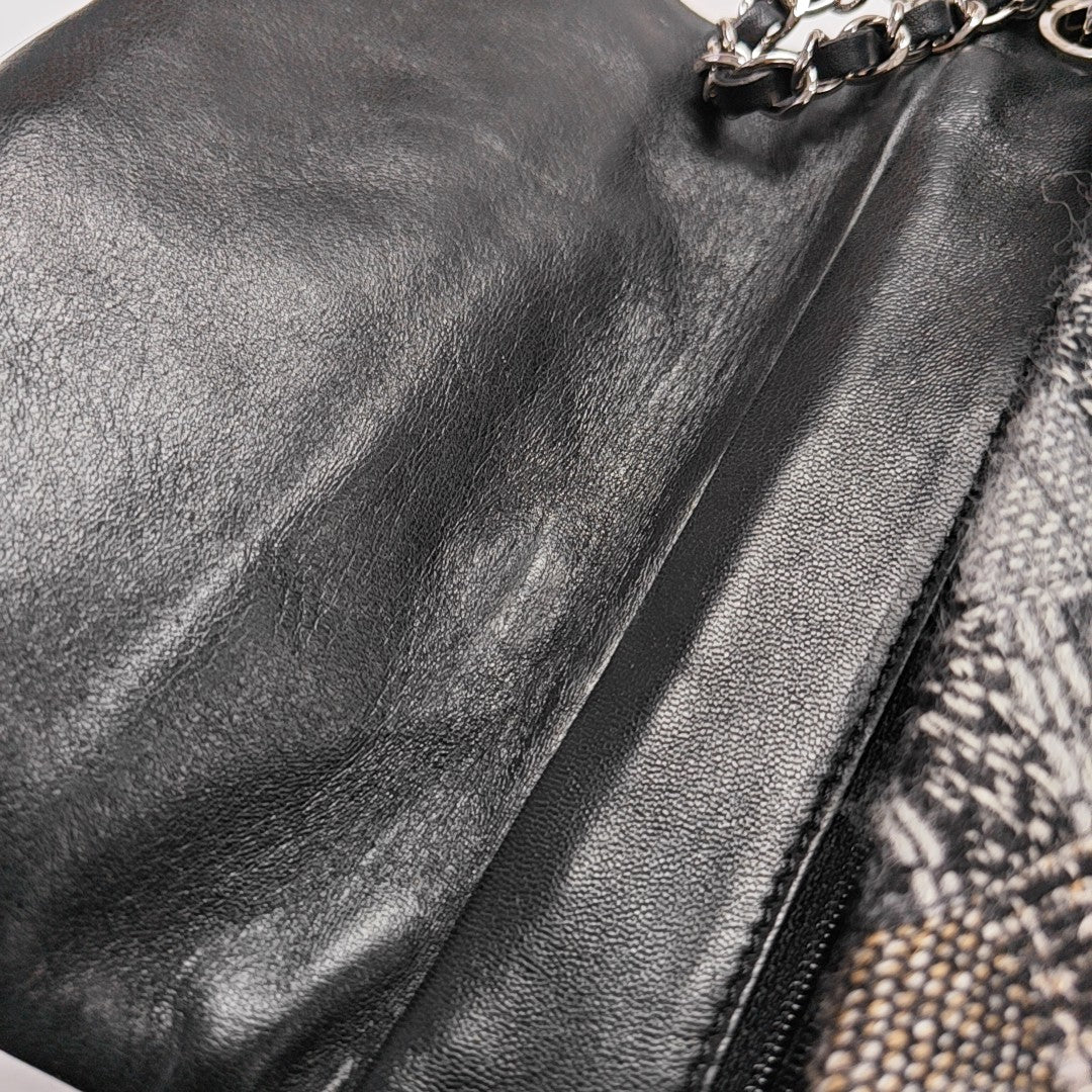 Quilted Fabric Shoulder Bag Gray