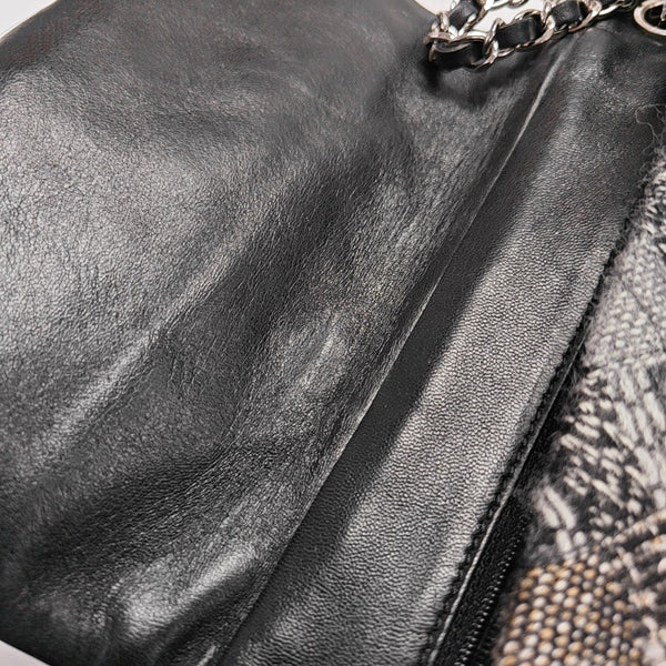 Quilted Fabric Shoulder Bag Gray