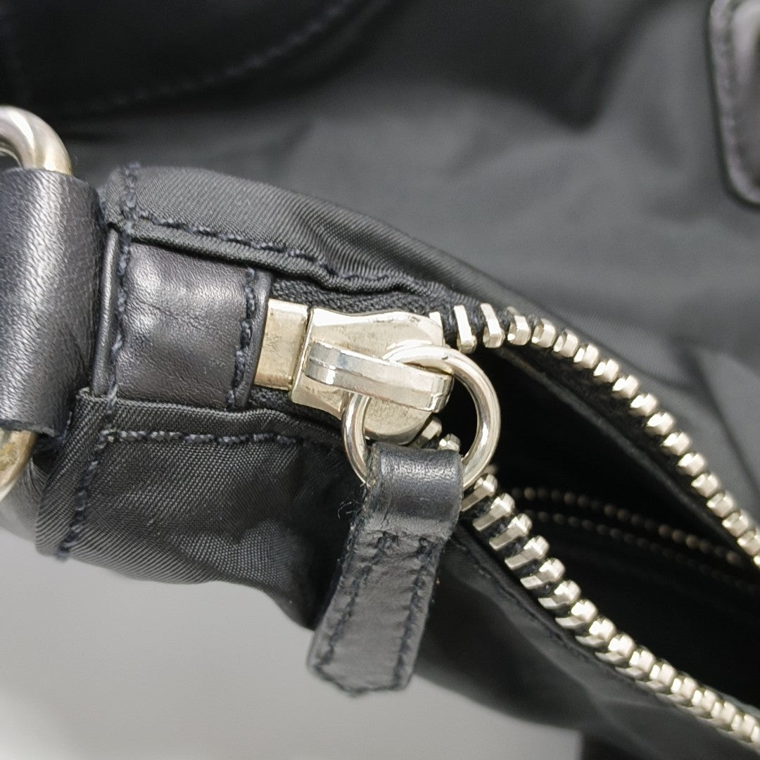Nylon Top Handle Bag Black