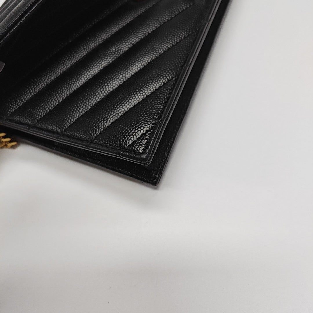 MONOGRAM WOC Chevron Calfskin Black