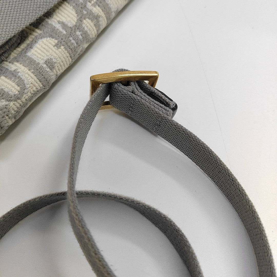 Saddle Mini Oblique Canvas Gray