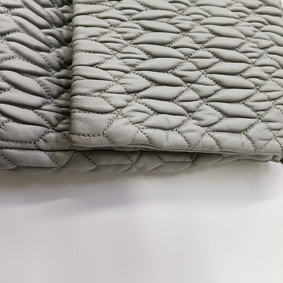 Crystal Quilted Lambskin Gray
