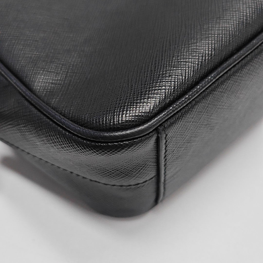 Saffiano Calfskin Shoulder Bag Black