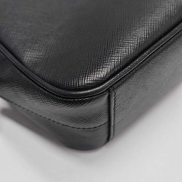 Saffiano Calfskin Shoulder Bag Black