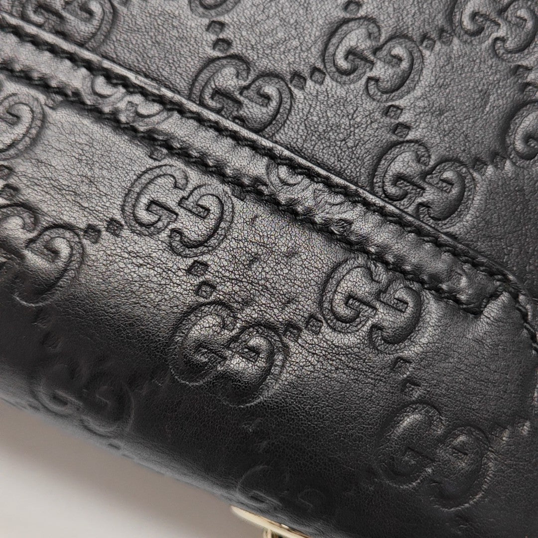 Emily Chain Mini Monogram Calfskin Black
