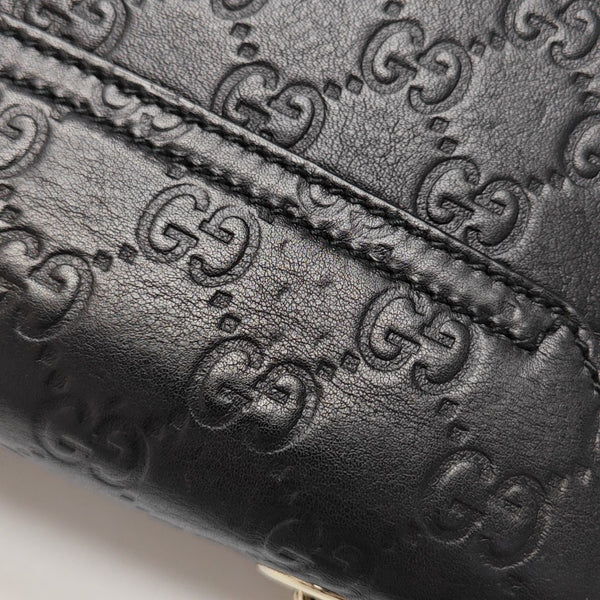 Emily Chain Mini Monogram Calfskin Black