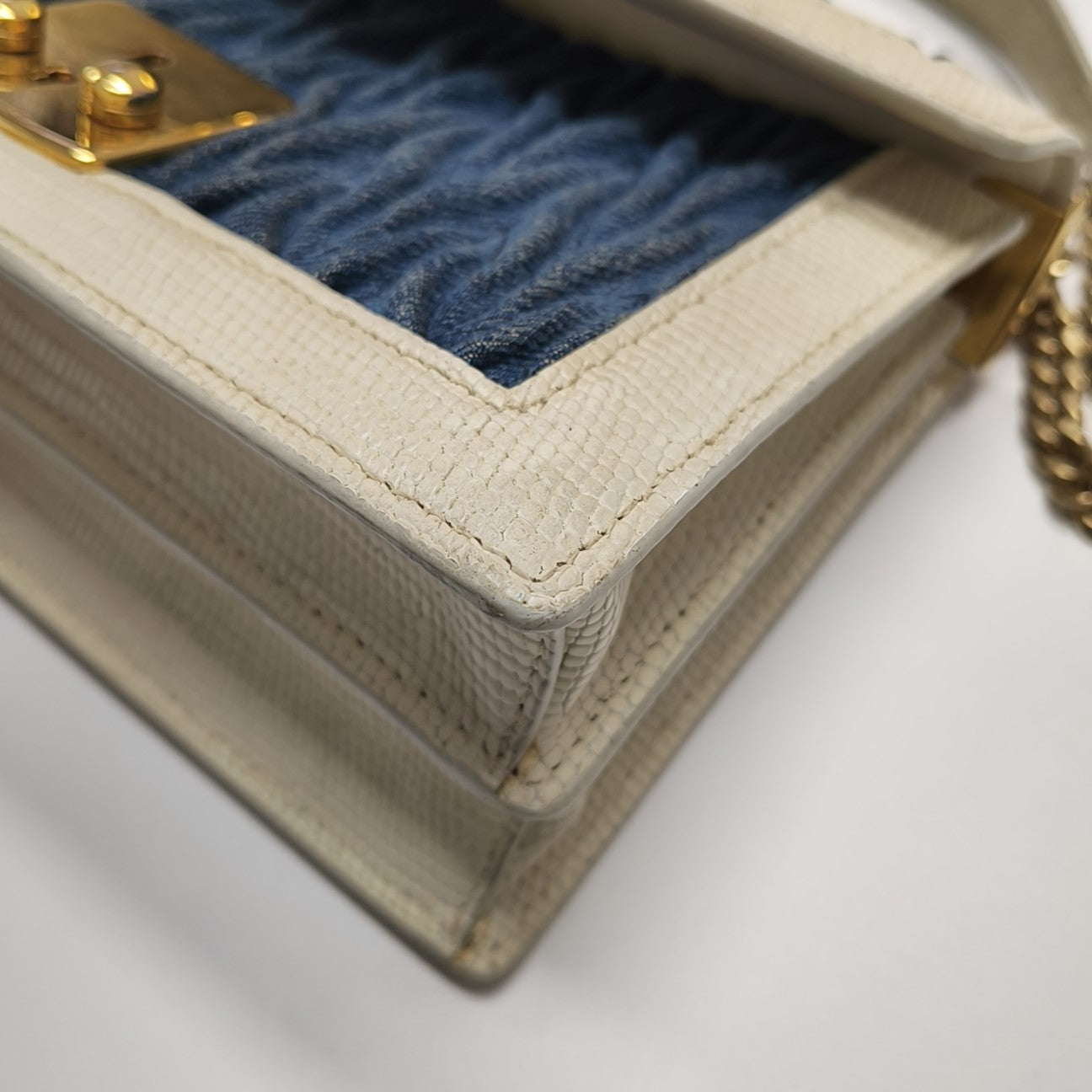 Miu Confidential Quilted Denim Blue