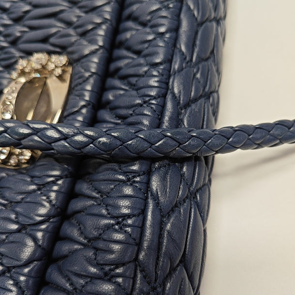 Quilted Lambskin Shoulder Bag Blue