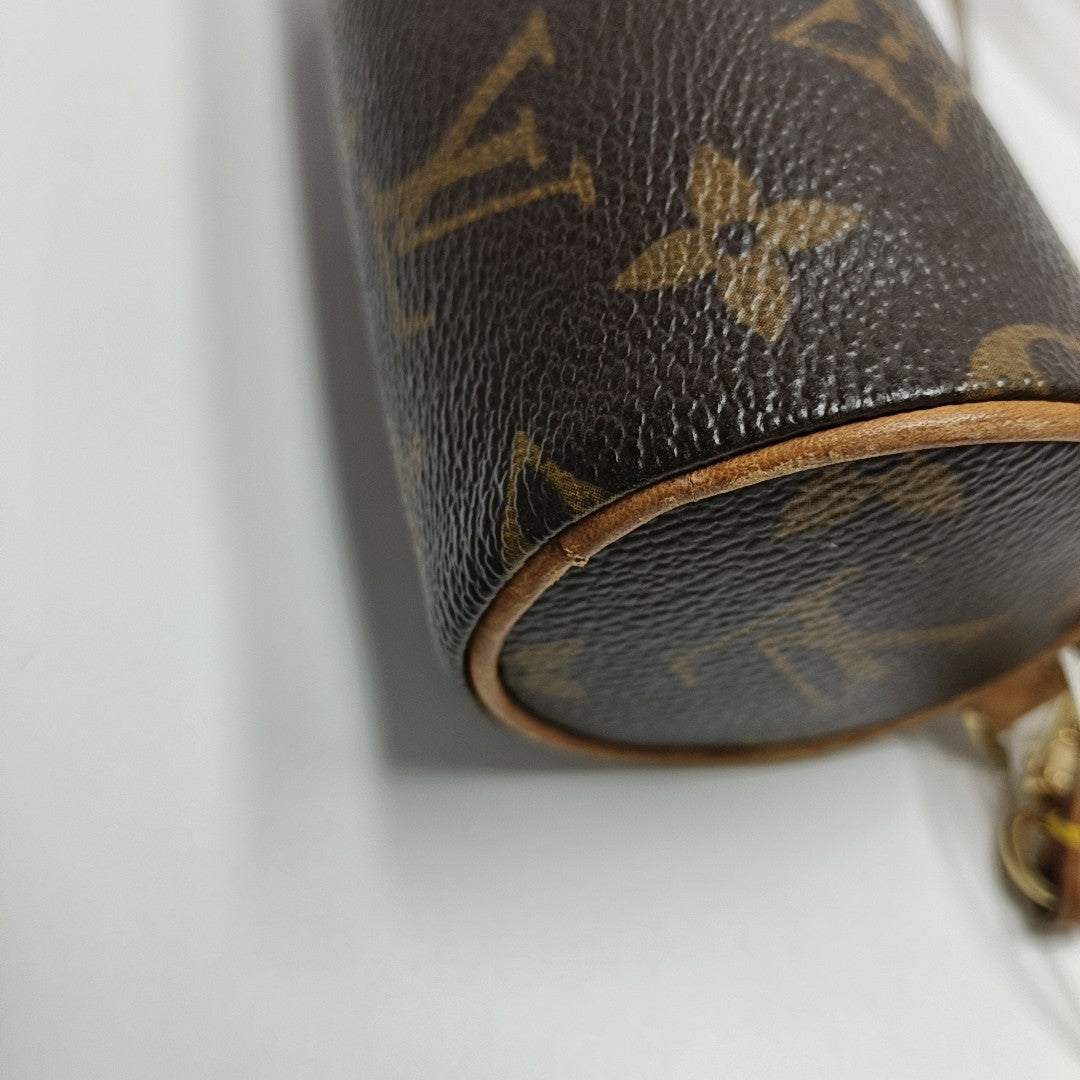 PAPILLON Mini Monogram Coated Canvas Brown