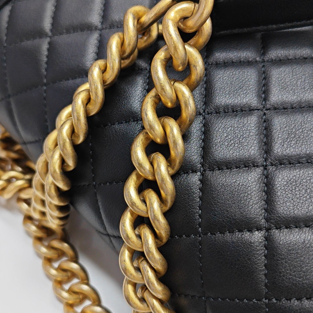 BOY CHANEL Medium Quilted Calfskin Black