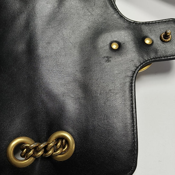 GG Marmont Medium Quilted Calfskin Black