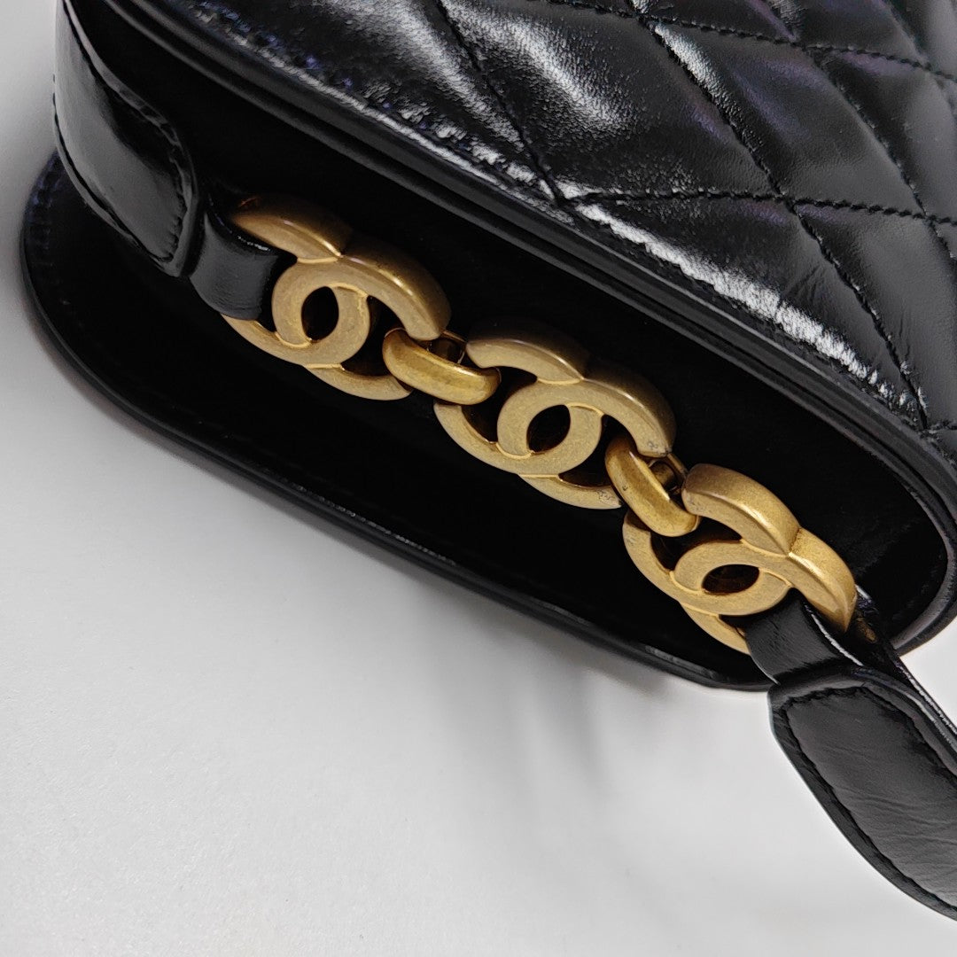 Quilted Calfskin Shoulder Bag Black