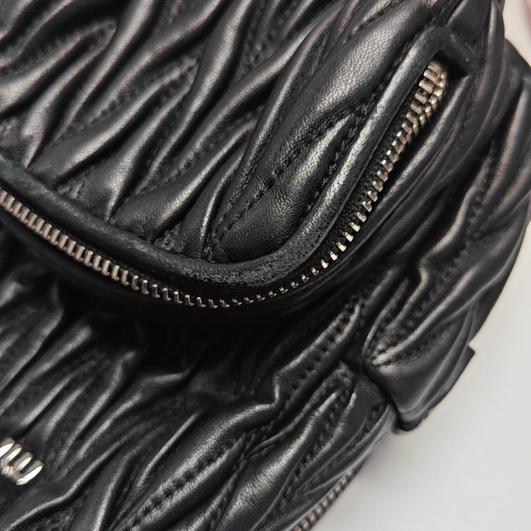 Matelassé Super Mini Quilted Lambskin Black
