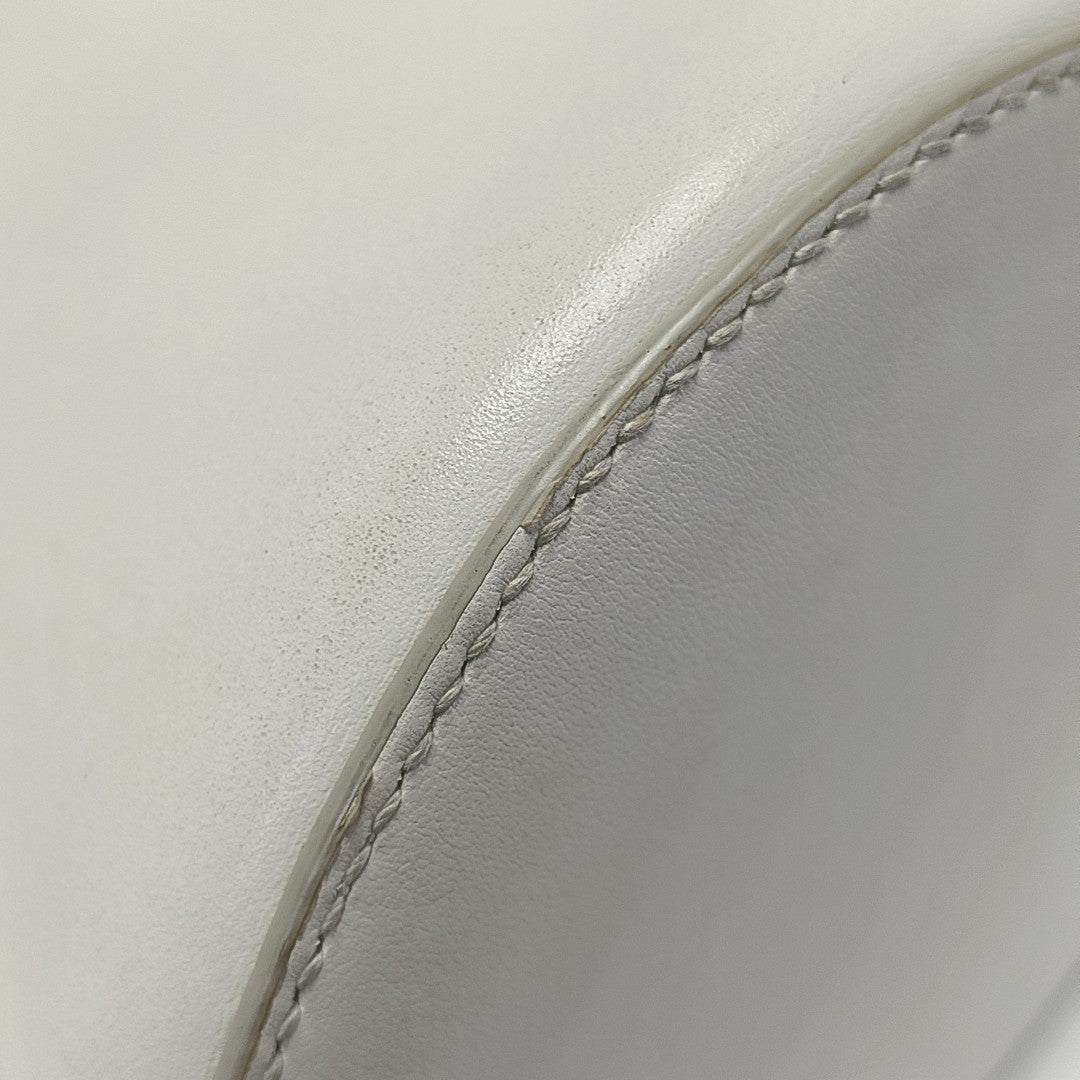 Leather Shoulder Bag White