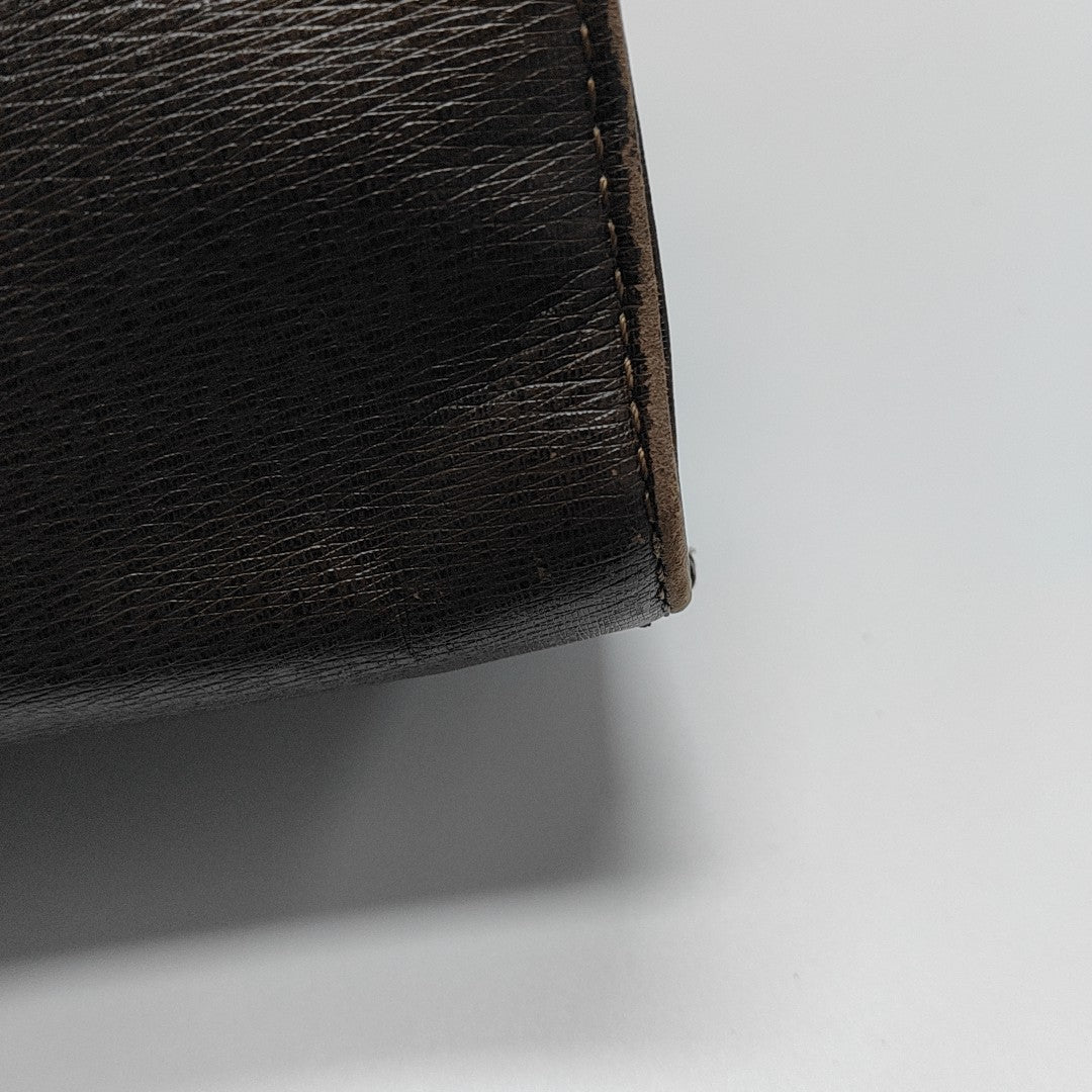 Calfskin Top Handle Bag Brown
