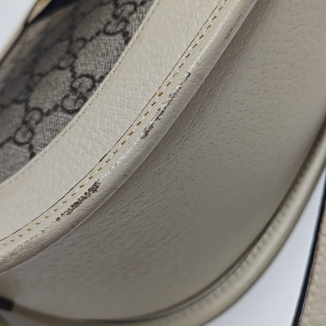 Ophidia Medium Monogram Coated Canvas Beige